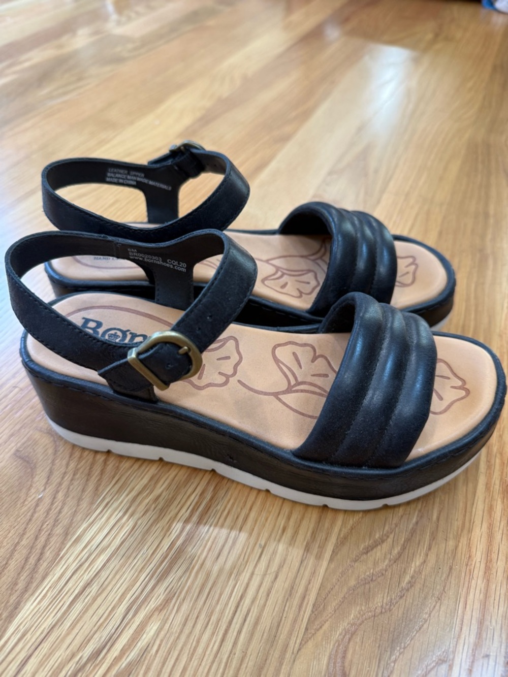 Born Genuine Leather Platform Sandals - Black